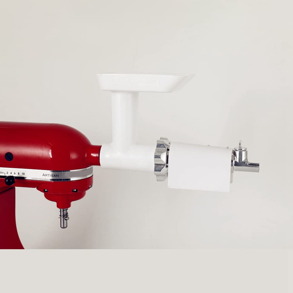 Meat Grinder Attachment for Mixers, White & Silver O951994