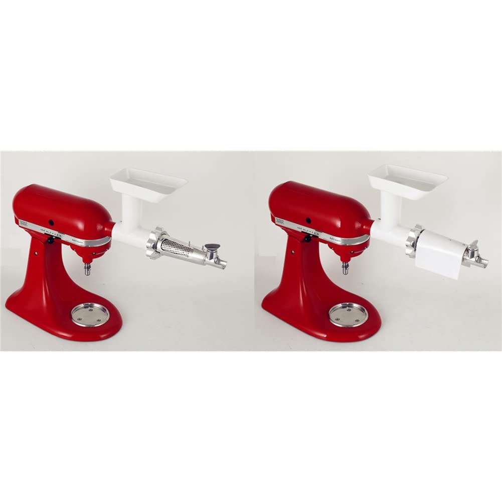 Meat Grinder Attachment for Mixers, White & Silver O951994