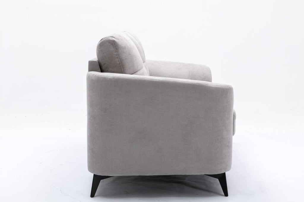 Light Gray Woven Fabric Upholstered Loveseat 60 Inch T380