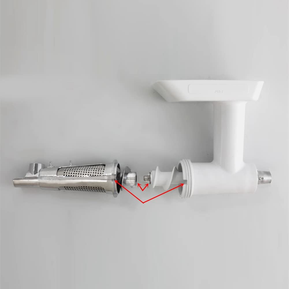 Meat Grinder Attachment for Mixers, White & Silver O951994