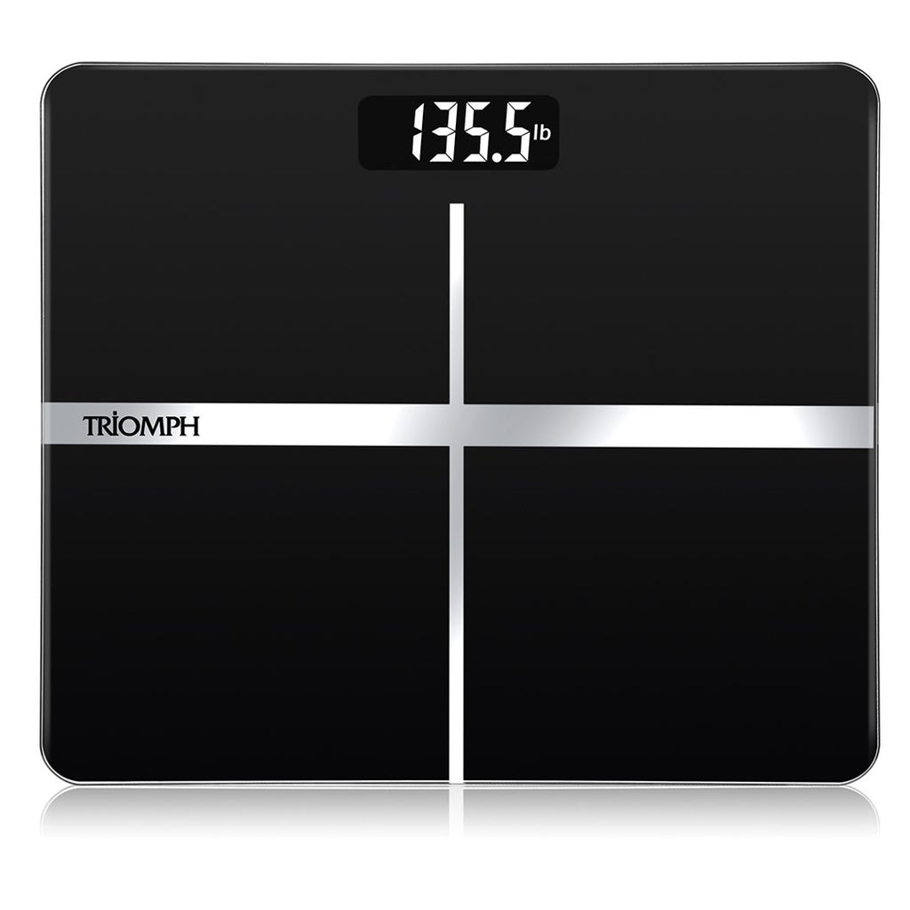 Black Digital Bathroom Scale with Backlit Display D7305