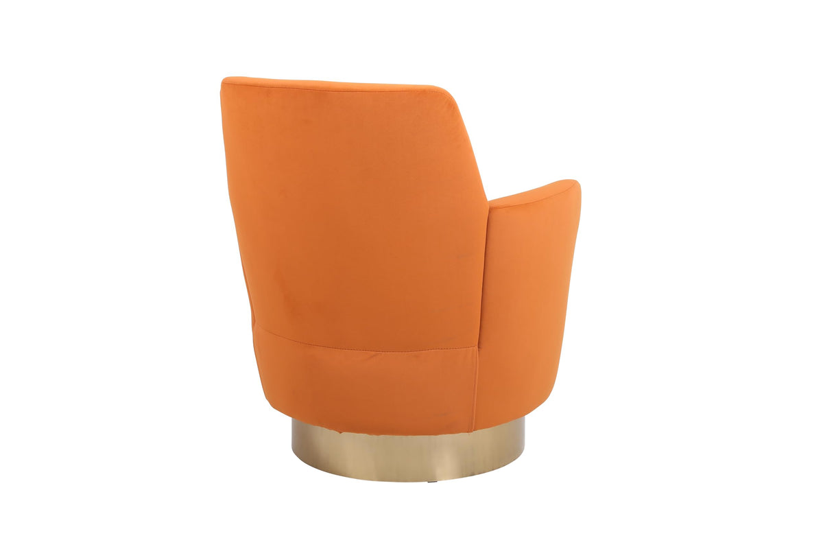 Orange Velvet Swivel Tufted Armchair N623