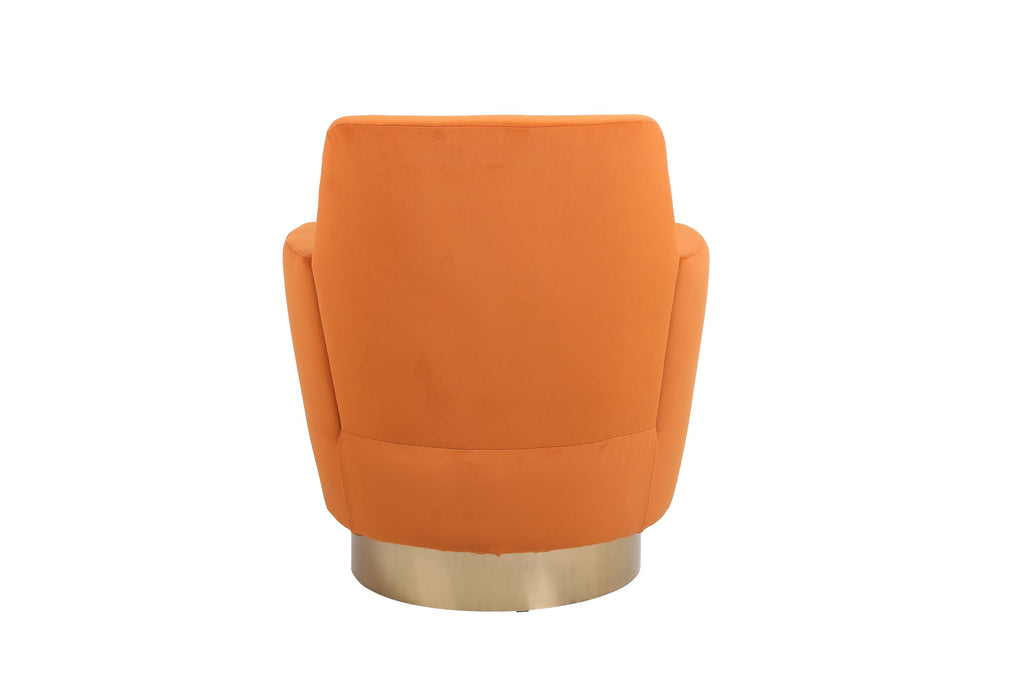 Orange Velvet Swivel Tufted Armchair N623