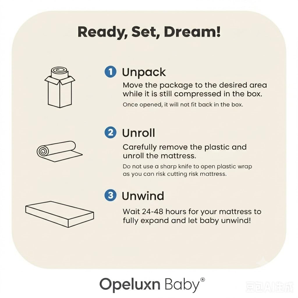 Mini Crib Mattress 2-Stage Firmness 38x24x4 Inch O395743