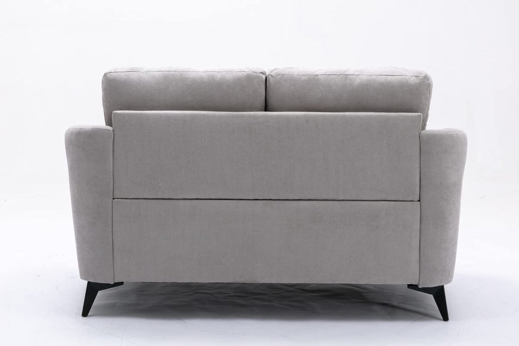 Light Gray Woven Fabric Upholstered Loveseat 60 Inch T380