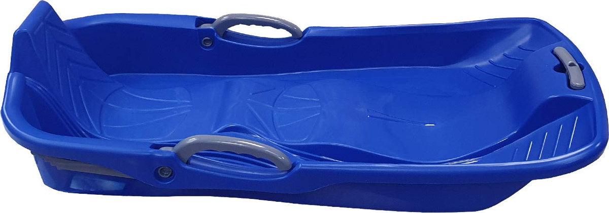 Blue Plastic Toboggan Snow Sled with Brake & Handle Cord Y382073