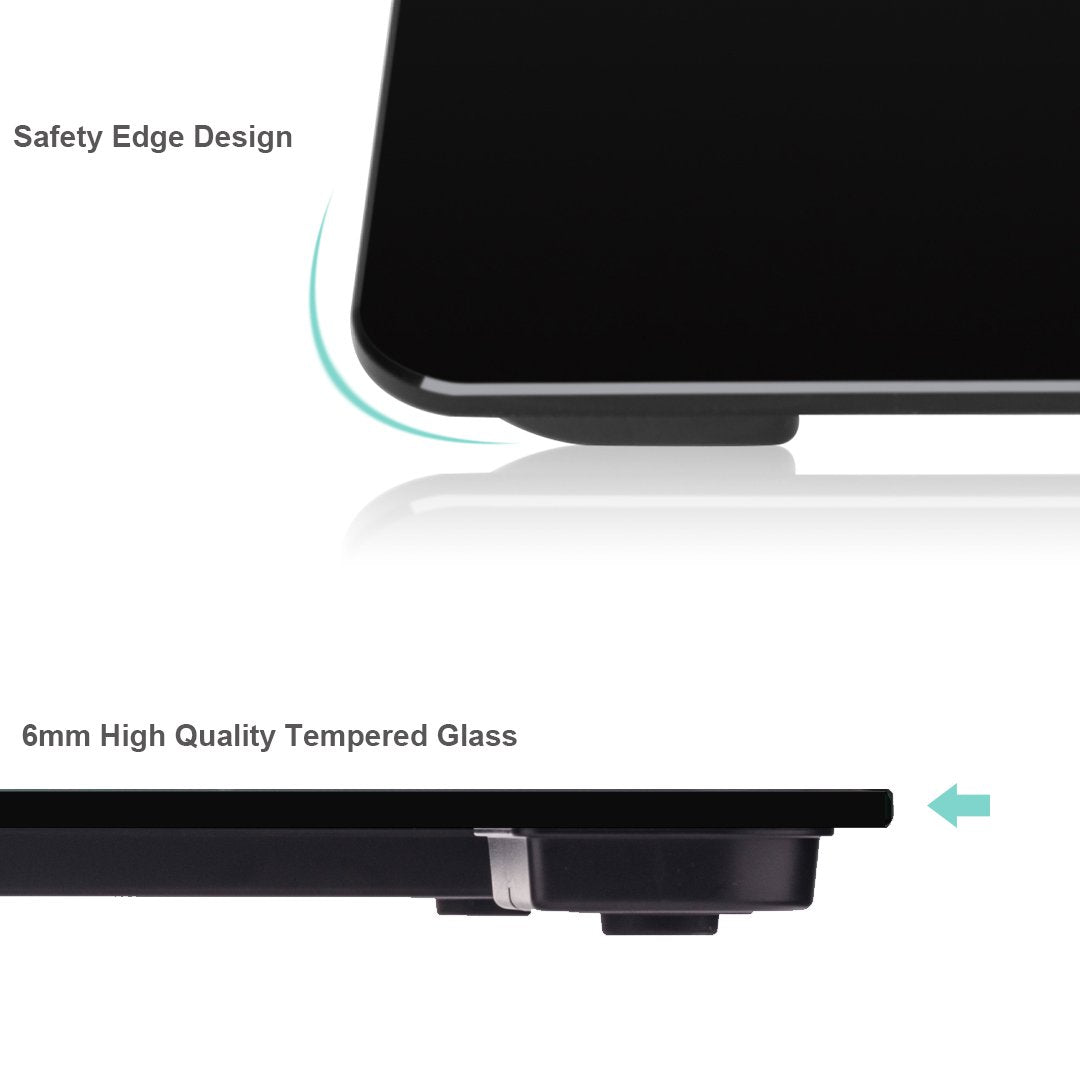 Black Digital Bathroom Scale with Backlit Display D7305