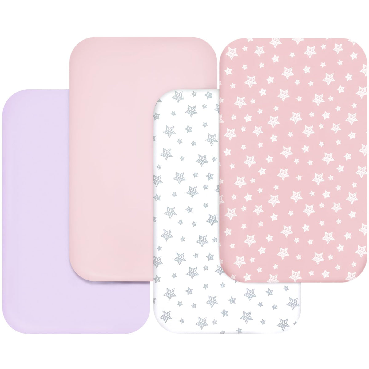 Pink 4 Pack Bassinet Sheets O4118
