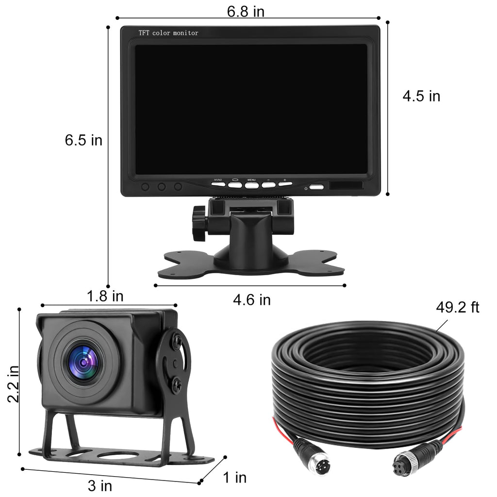 7 Inch Waterproof Wired Backup Camera System A409055