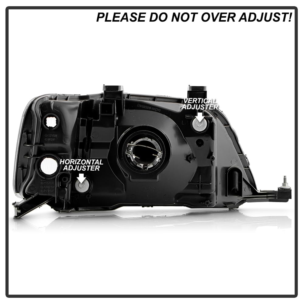 Black Headlights Headlamps Pair Replacement Left+Right W3081