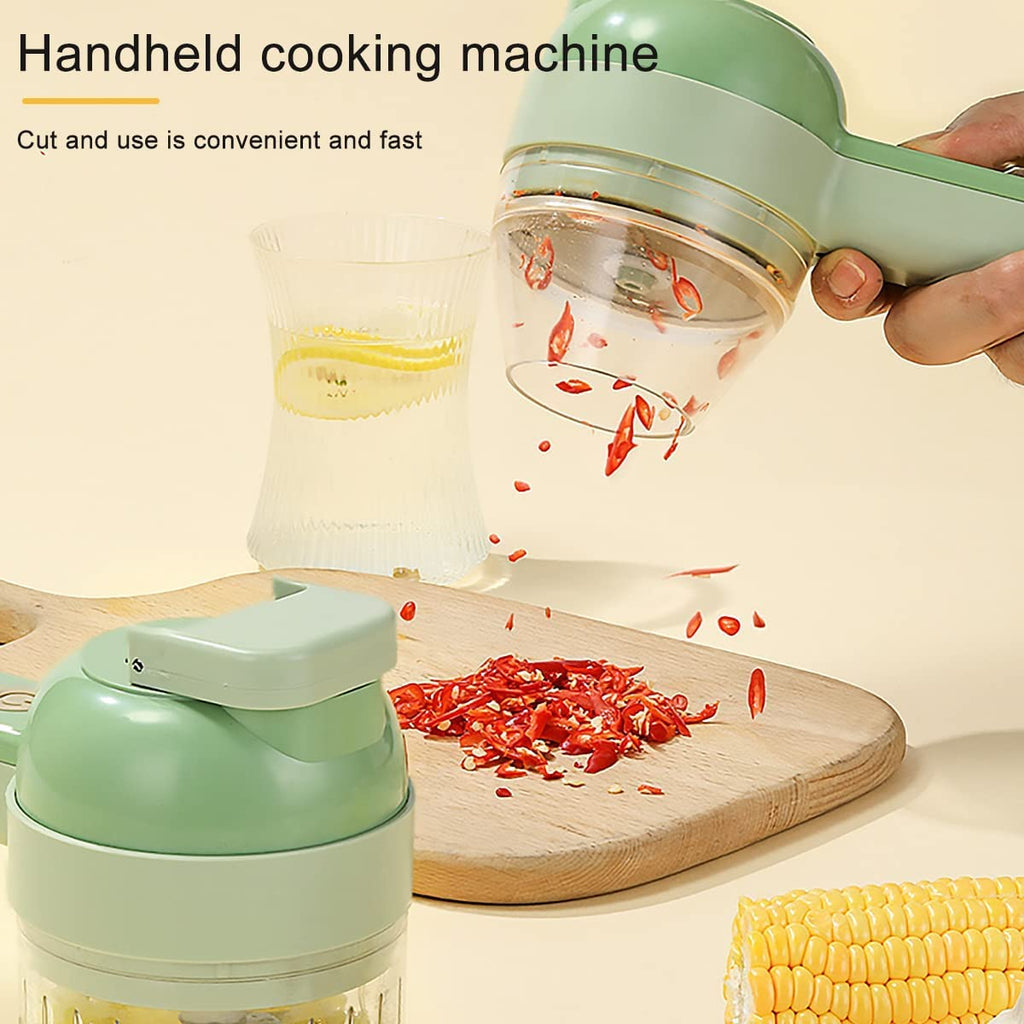 4 in 1 Handheld Electric Vegetable Cutter Set USB Rechargeable O856910