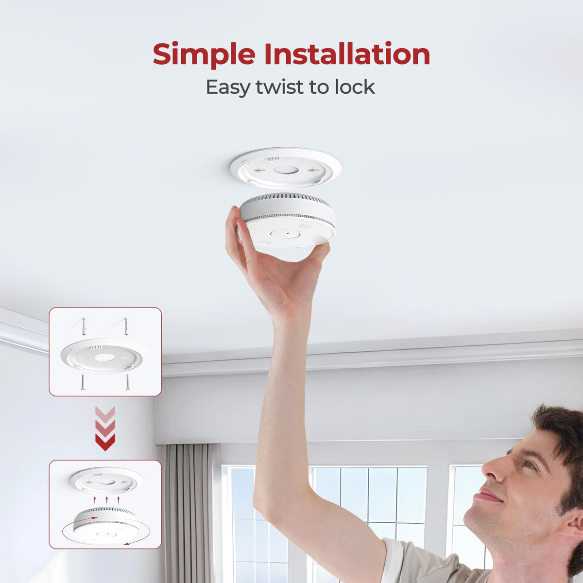 Smoke Detectors 10 Year Sealed Battery Operated 3 Pack Q59019