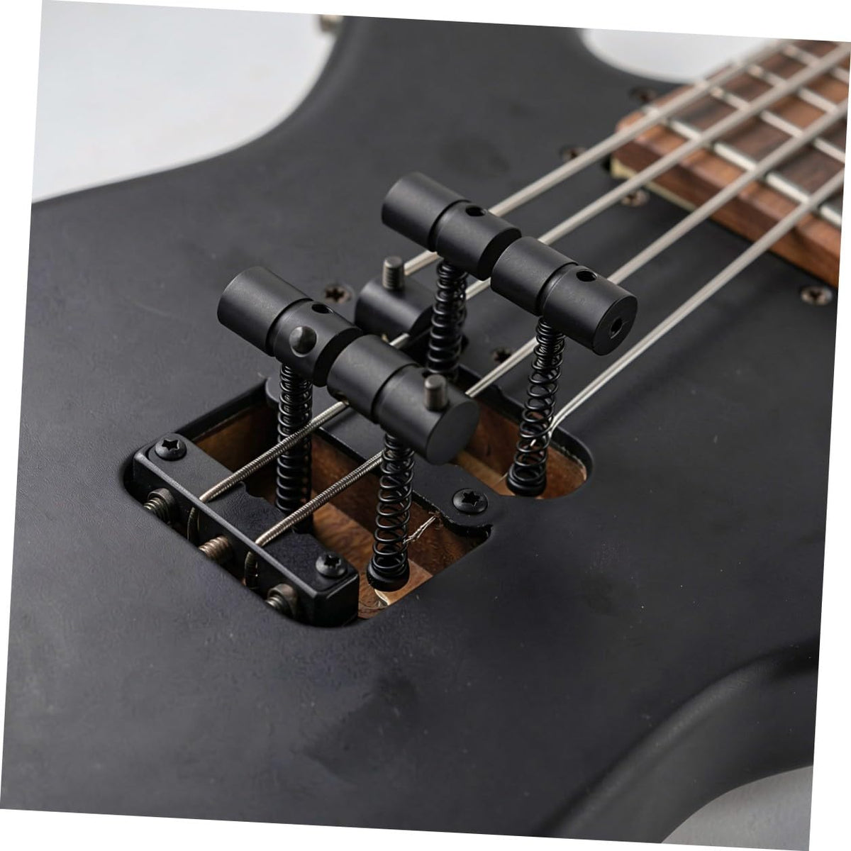 Metal Bass Guitar Bridge Saddles, 4-string, 2 Sets Black N751