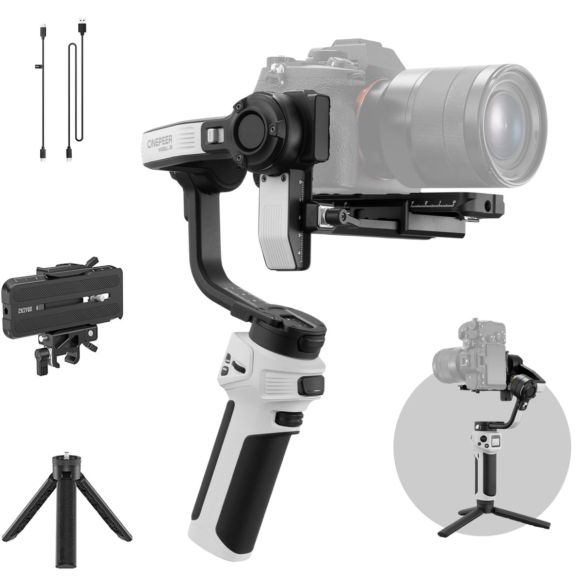 Lightweight 3-Axis Camera Gimbal Stabilizer F598
