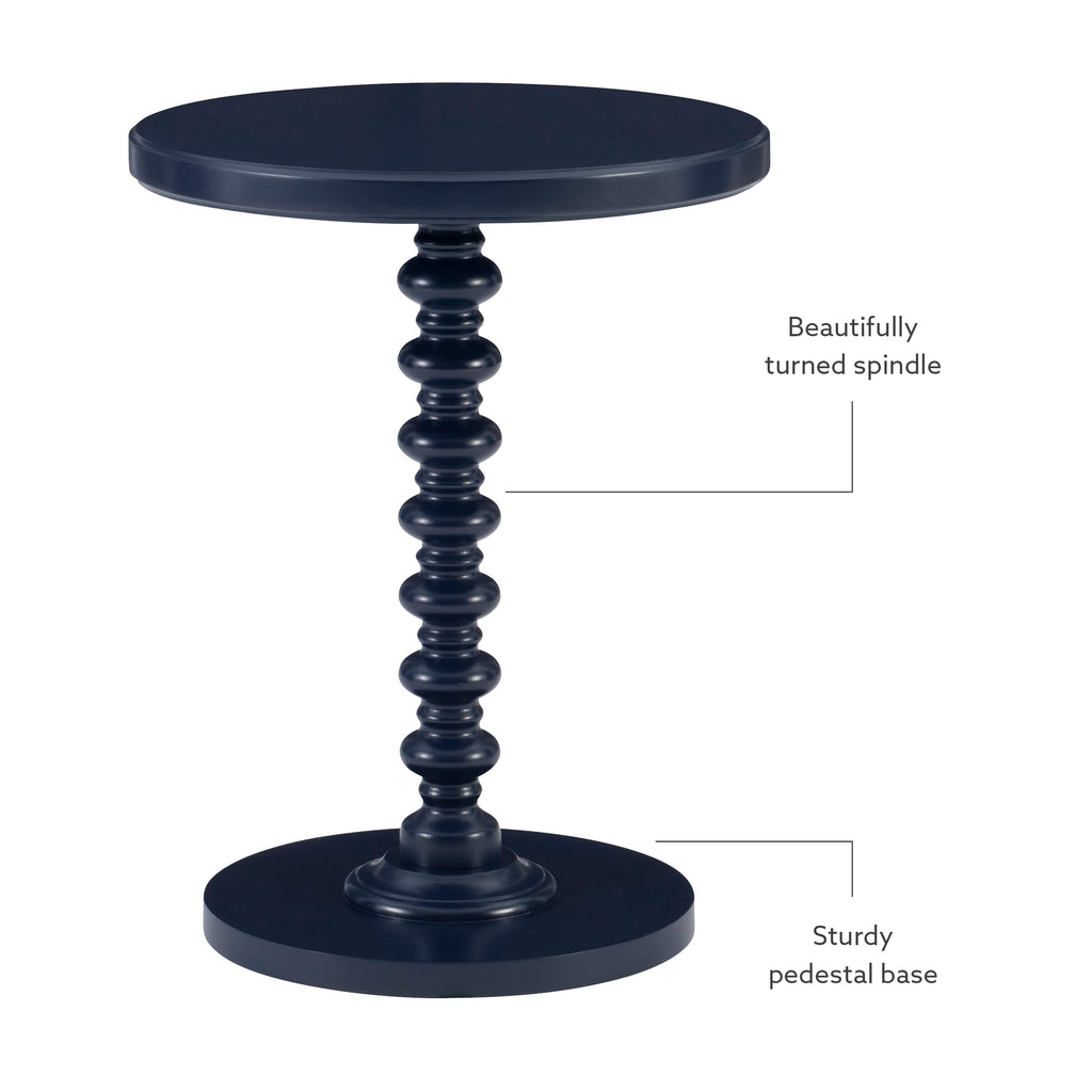 Round Navy Blue Pedestal Accent Table H956512