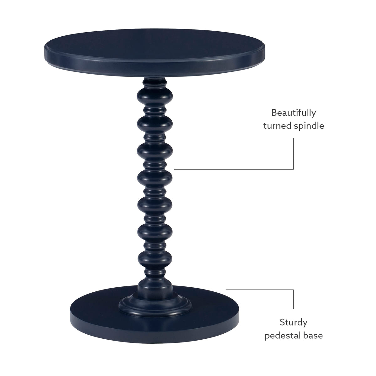 Round Navy Blue Pedestal Accent Table H956512