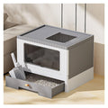 Foldable Cat Litter Box with Lid & Scoop I846923