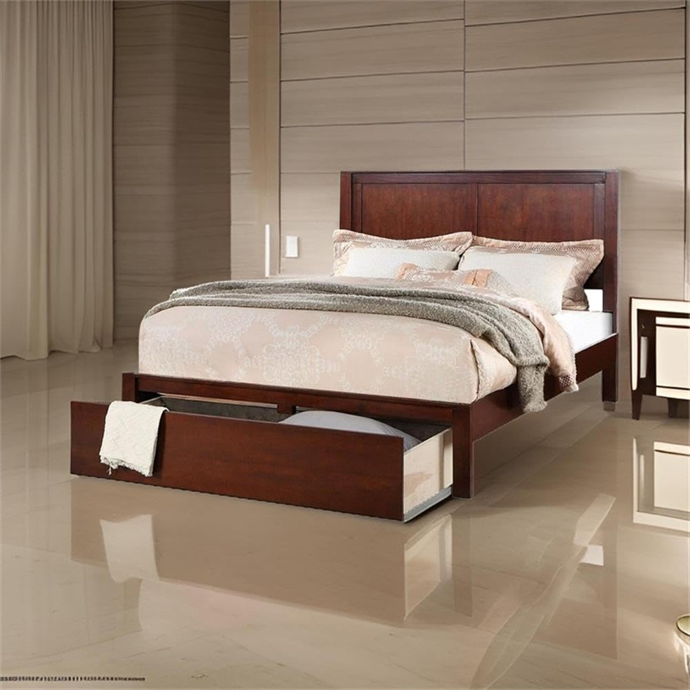 California King Panel Bed with Storage Drawers T153