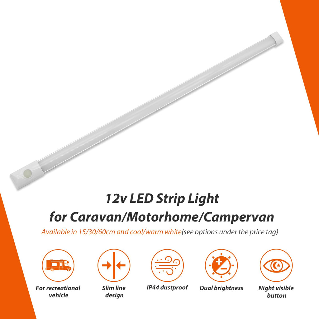 12volt DC LED Under Cabinet Strip Light, Warm White, with Switch, 23.6 inch J1428