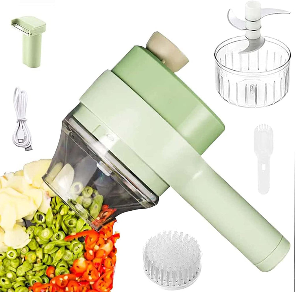 4 in 1 Handheld Electric Vegetable Cutter Set USB Rechargeable O856910