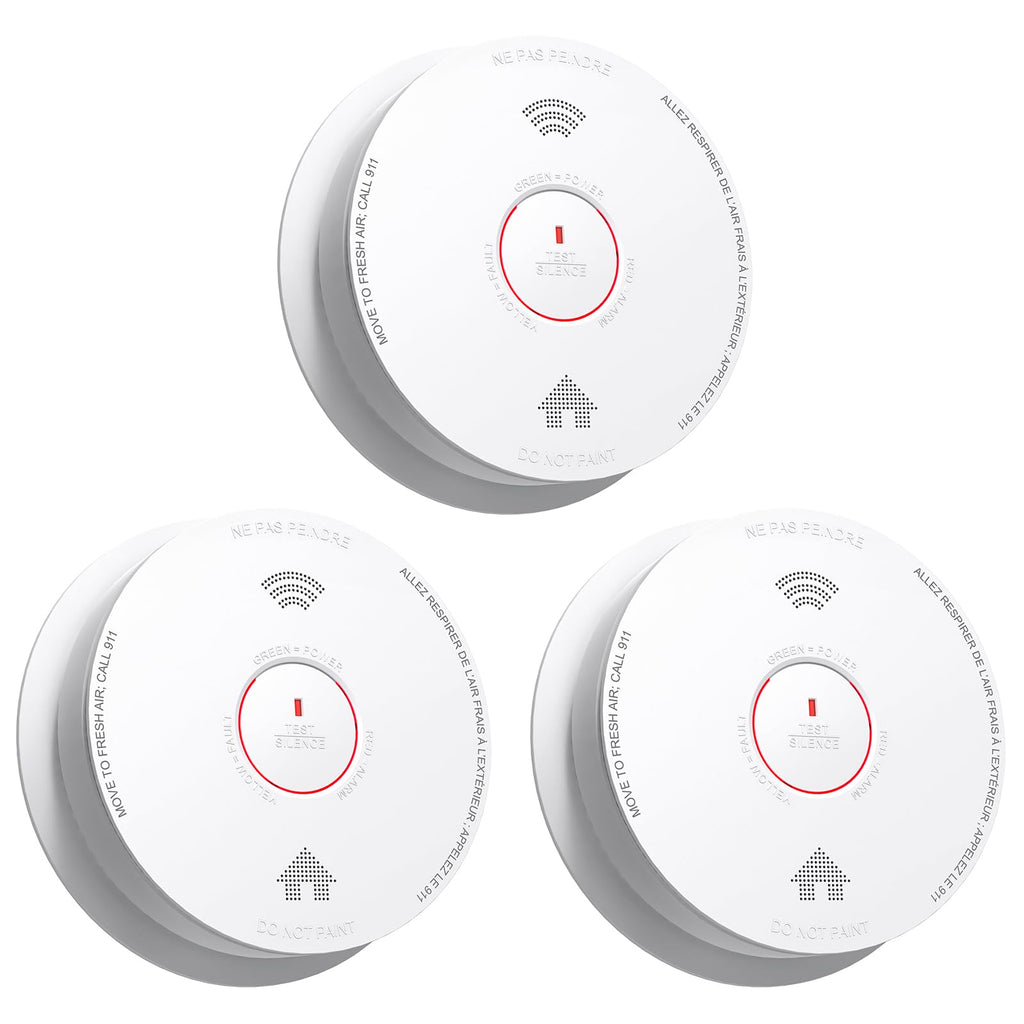 Smoke Detectors 10 Year Sealed Battery Operated 3 Pack Q59019