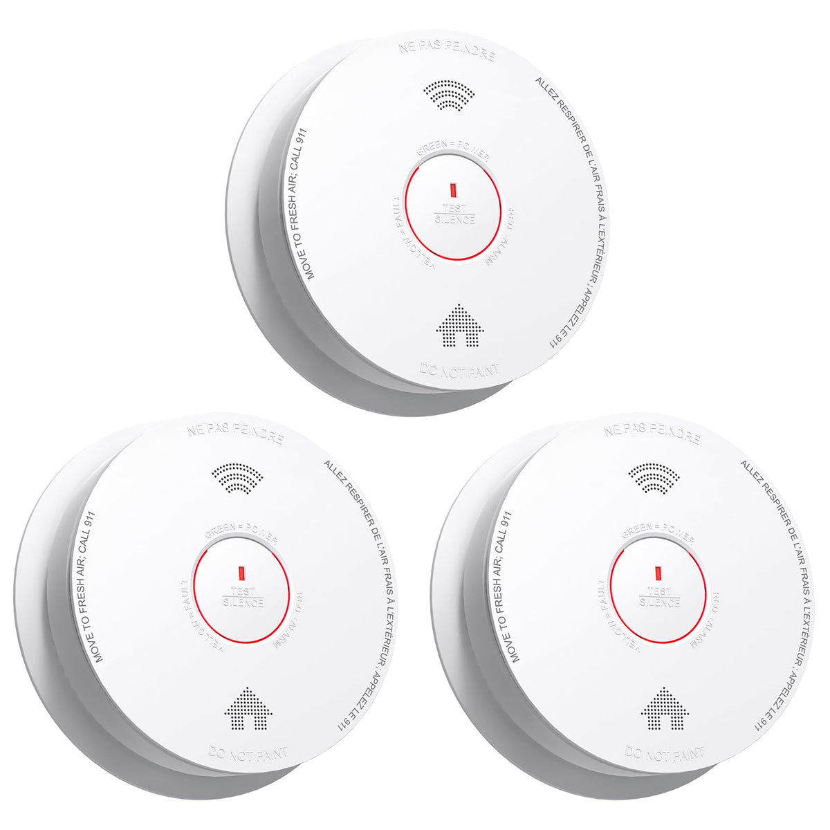 Smoke Detectors 10 Year Sealed Battery Operated 3 Pack Q59019