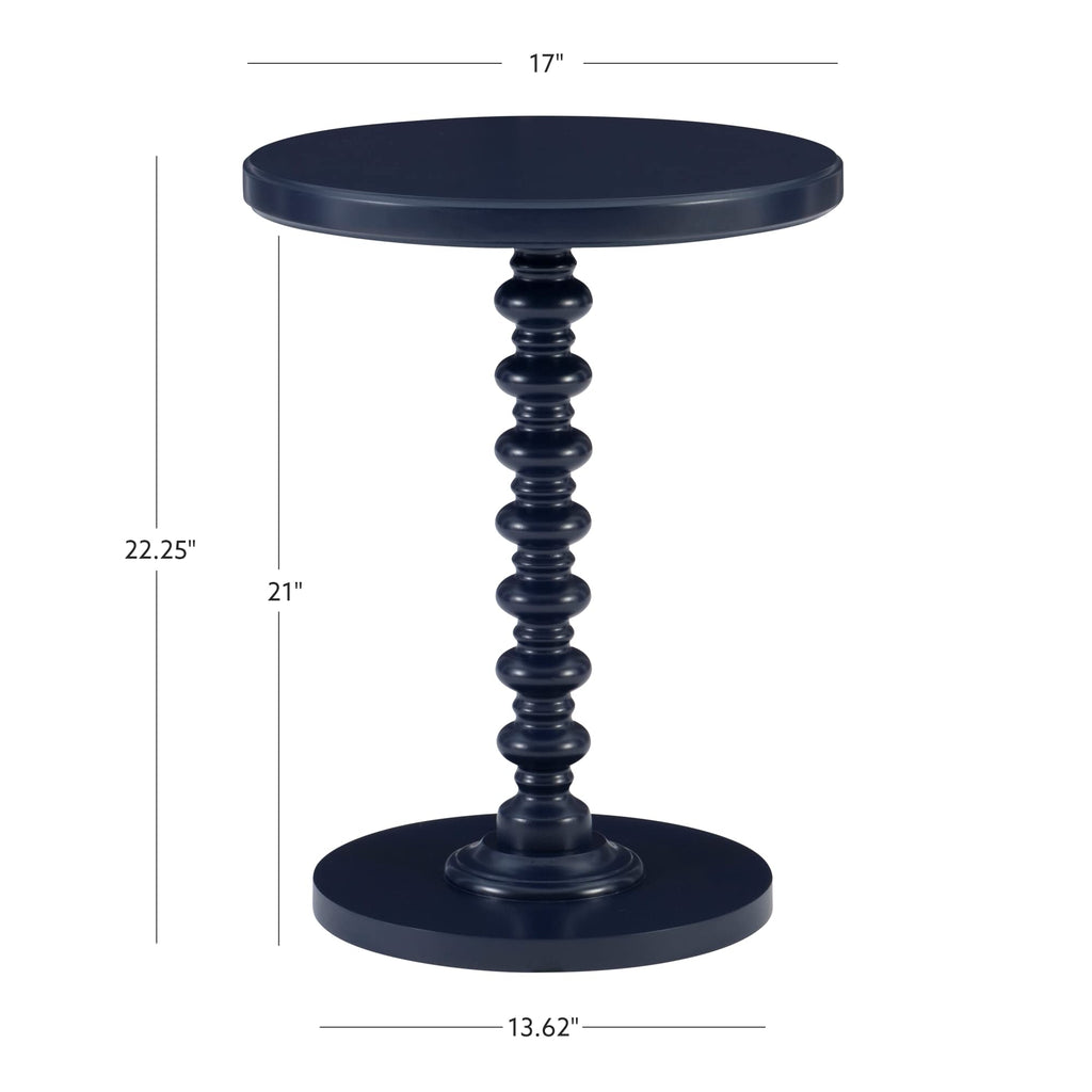 Round Navy Blue Pedestal Accent Table H956512