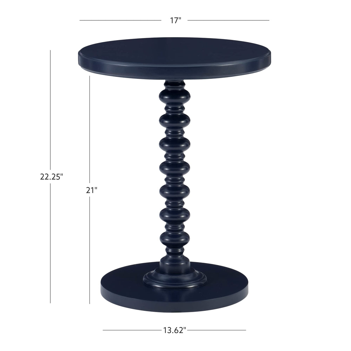 Round Navy Blue Pedestal Accent Table H956512