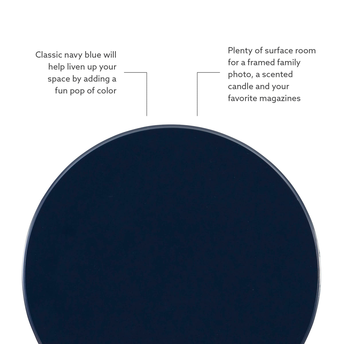 Round Navy Blue Pedestal Accent Table H956512