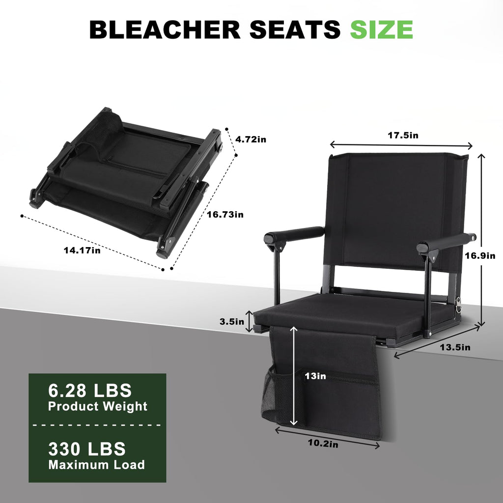 2 PCS Stadium Seats with Back Support G6129