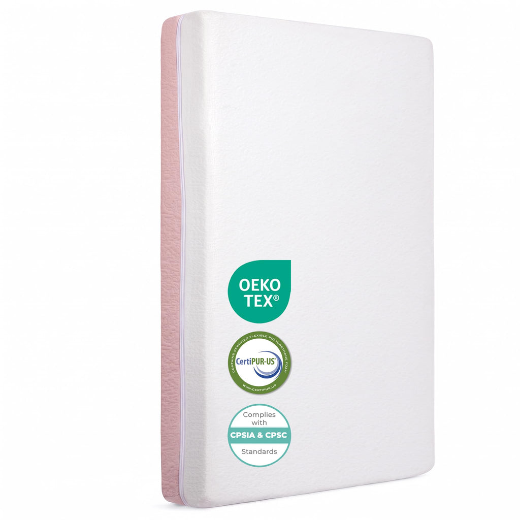 Mini Crib Mattress 2-Stage Firmness 38x24x4 Inch O395743