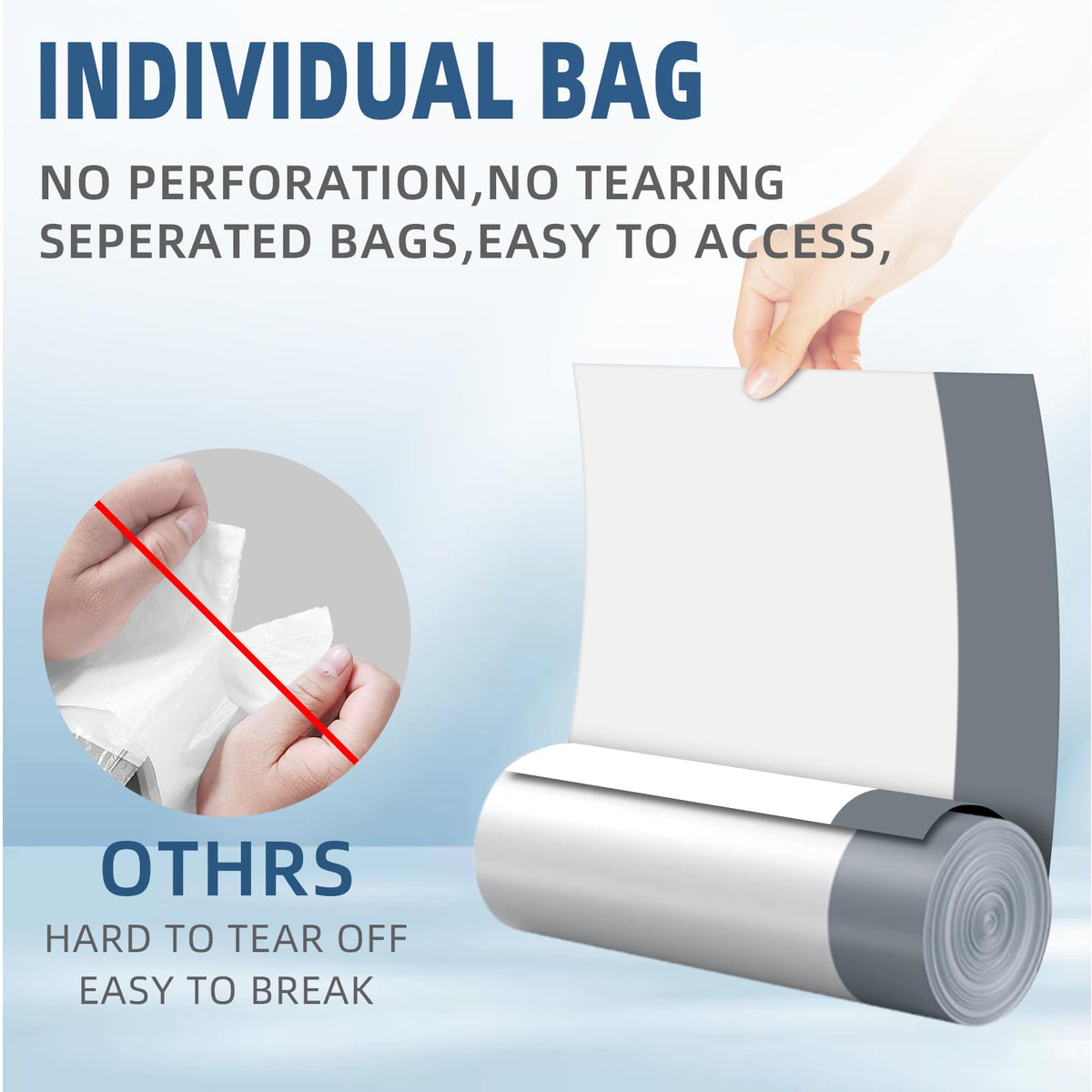 1.6 Gallon Mini Drawstring Trash Bags, 120 Counts White Trash Bin Liners G65280