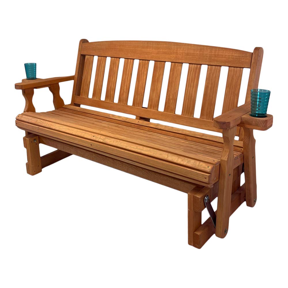 Heavy Duty Pressure Treated Porch Glider with Cupholders T8923