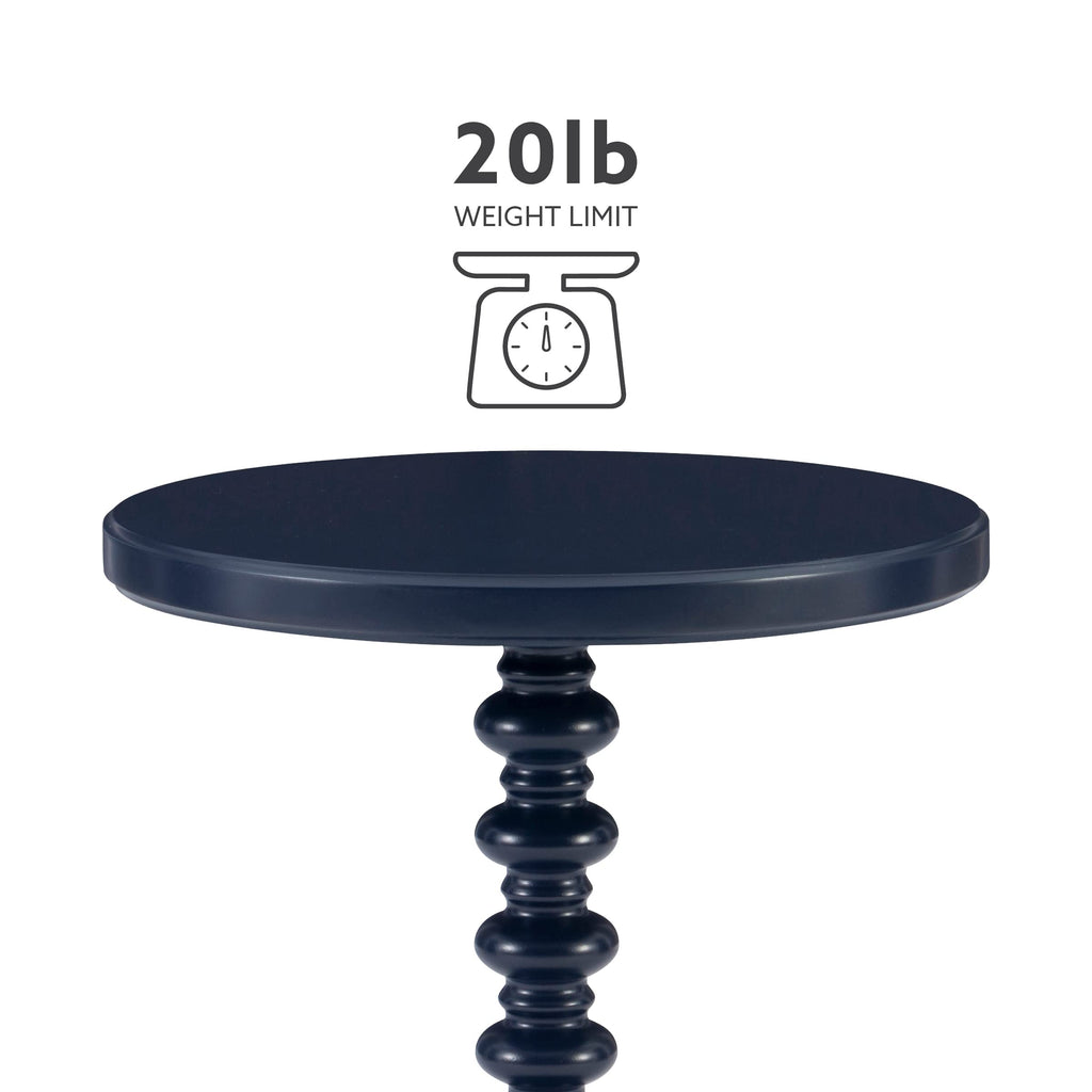 Round Navy Blue Pedestal Accent Table H956512