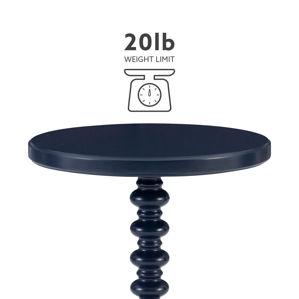 Round Navy Blue Pedestal Accent Table H956512