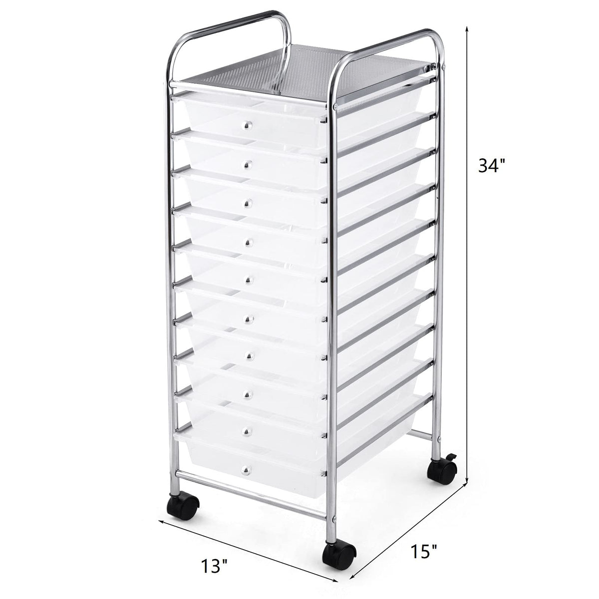10 Drawer Multicolor Rolling Storage Cart M789