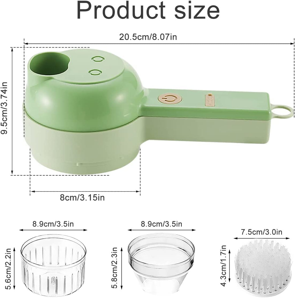 4 in 1 Handheld Electric Vegetable Cutter Set USB Rechargeable O856910
