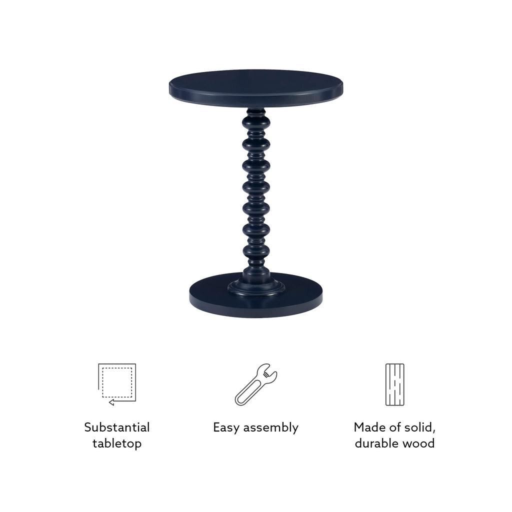 Round Navy Blue Pedestal Accent Table H956512