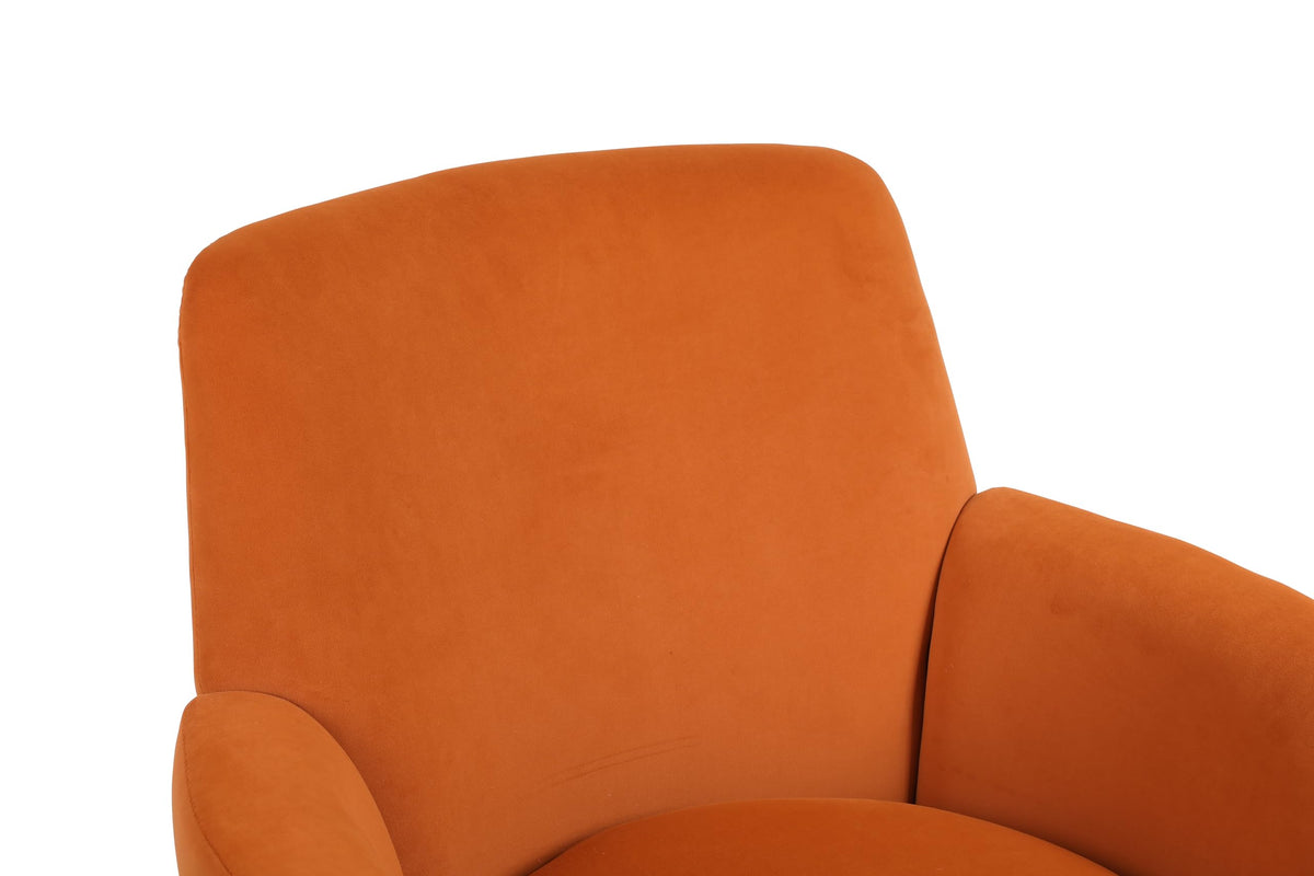 Orange Velvet Swivel Tufted Armchair N623
