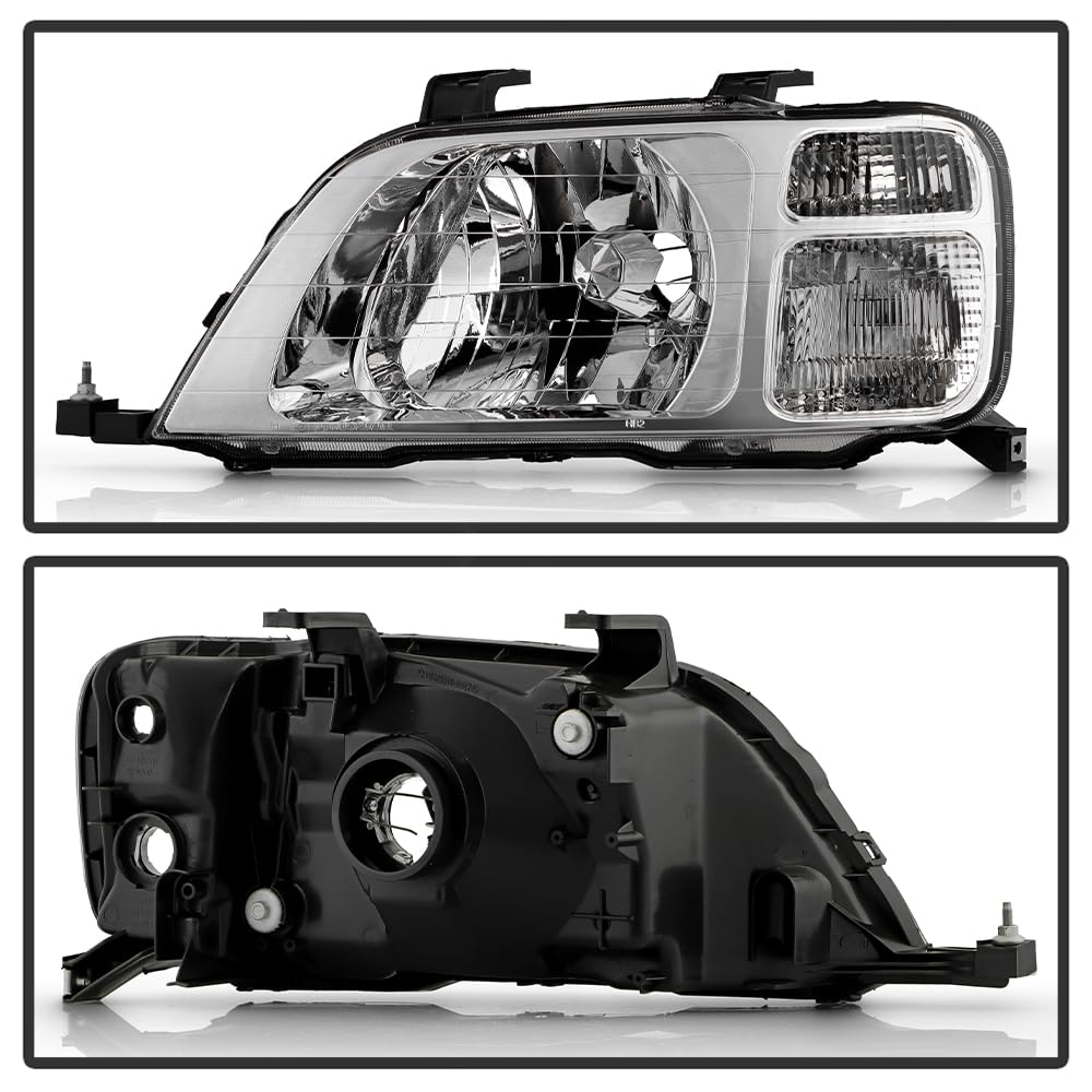 Black Headlights Headlamps Pair Replacement Left+Right W3081