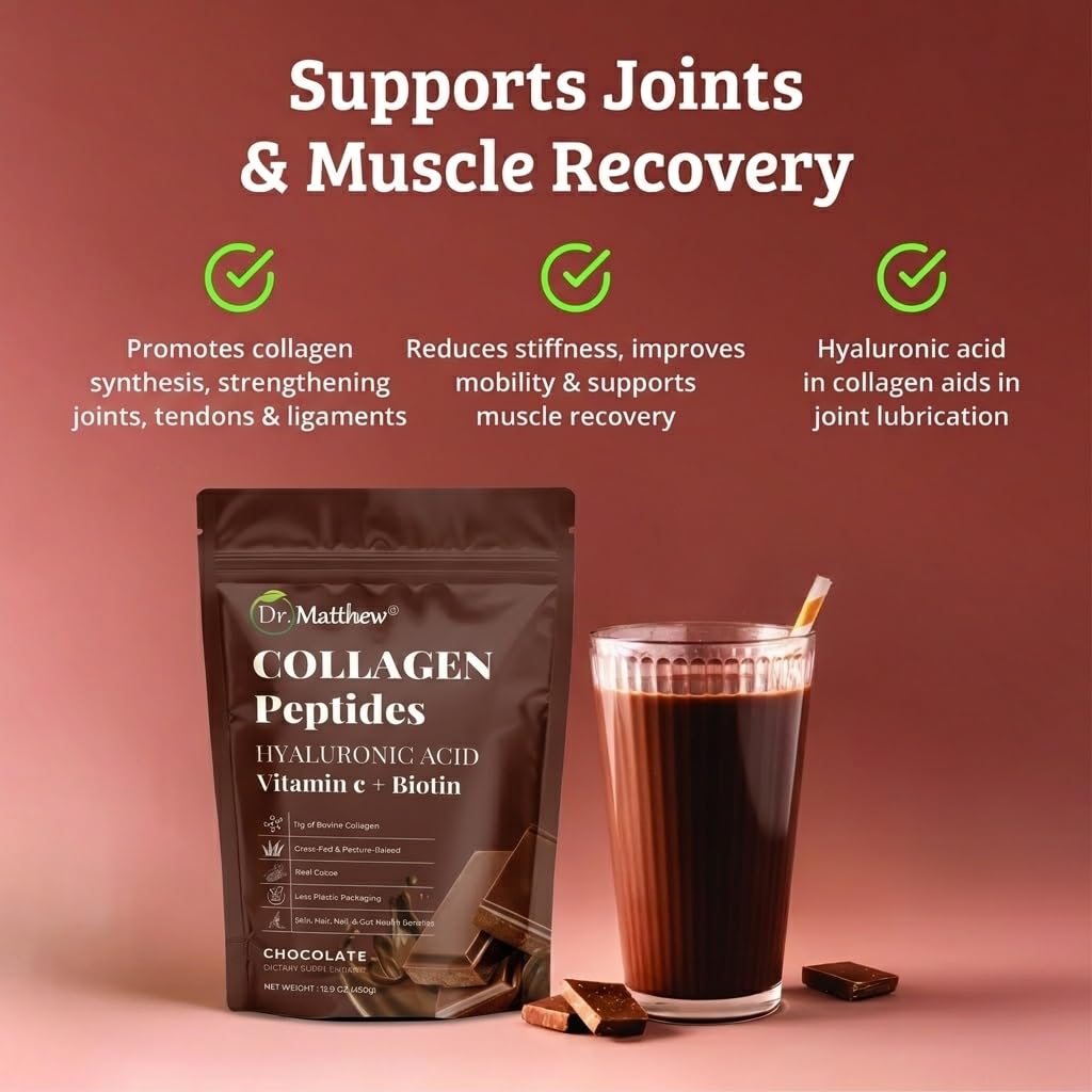 Chocolate Collagen Peptides Powder with Hyaluronic Acid and Vitamin C S256