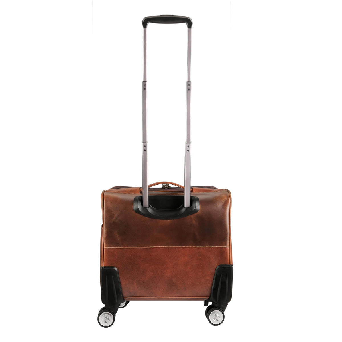 Leather Rolling Briefcase with Trolley Handle K724789