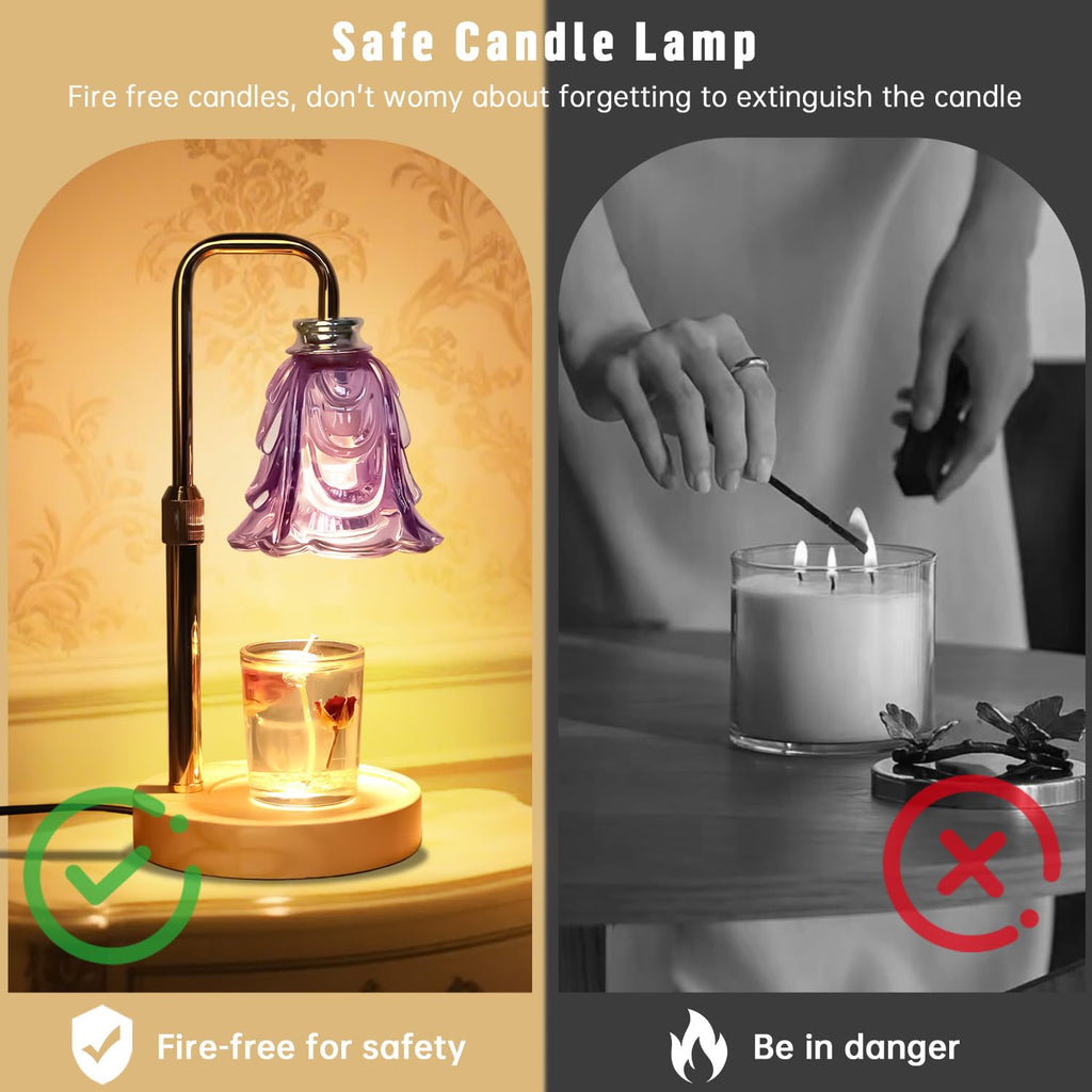 Adjustable Height Dimmable Candle Warmer Lamp with Timer H227351