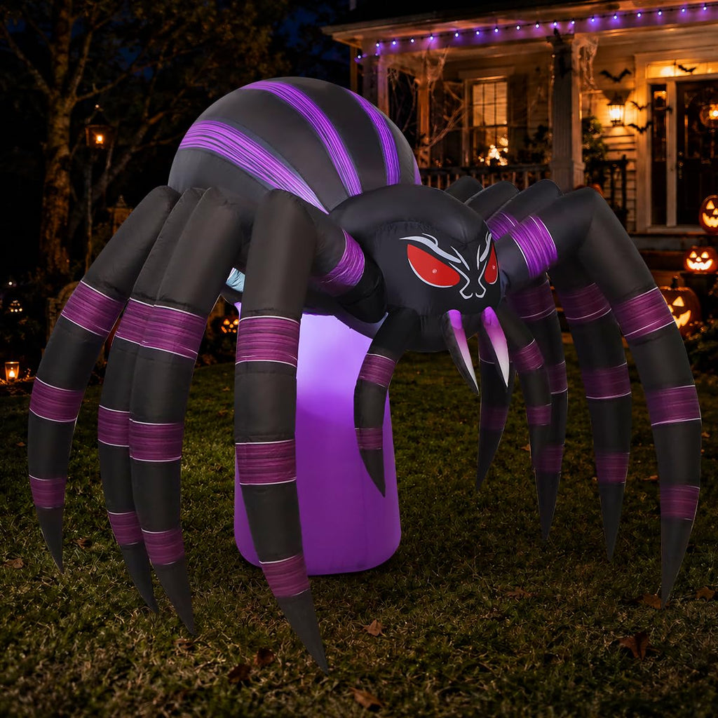 7 FT Inflatable Spider Outdoor Decoration with LED Lights D585837