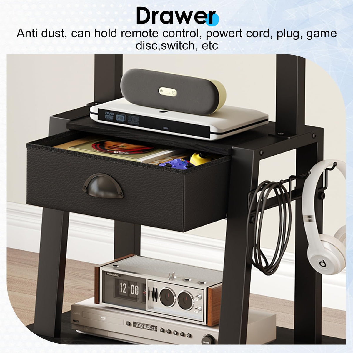 23-60 Inch Mobile TV Stand with Drawer D91504