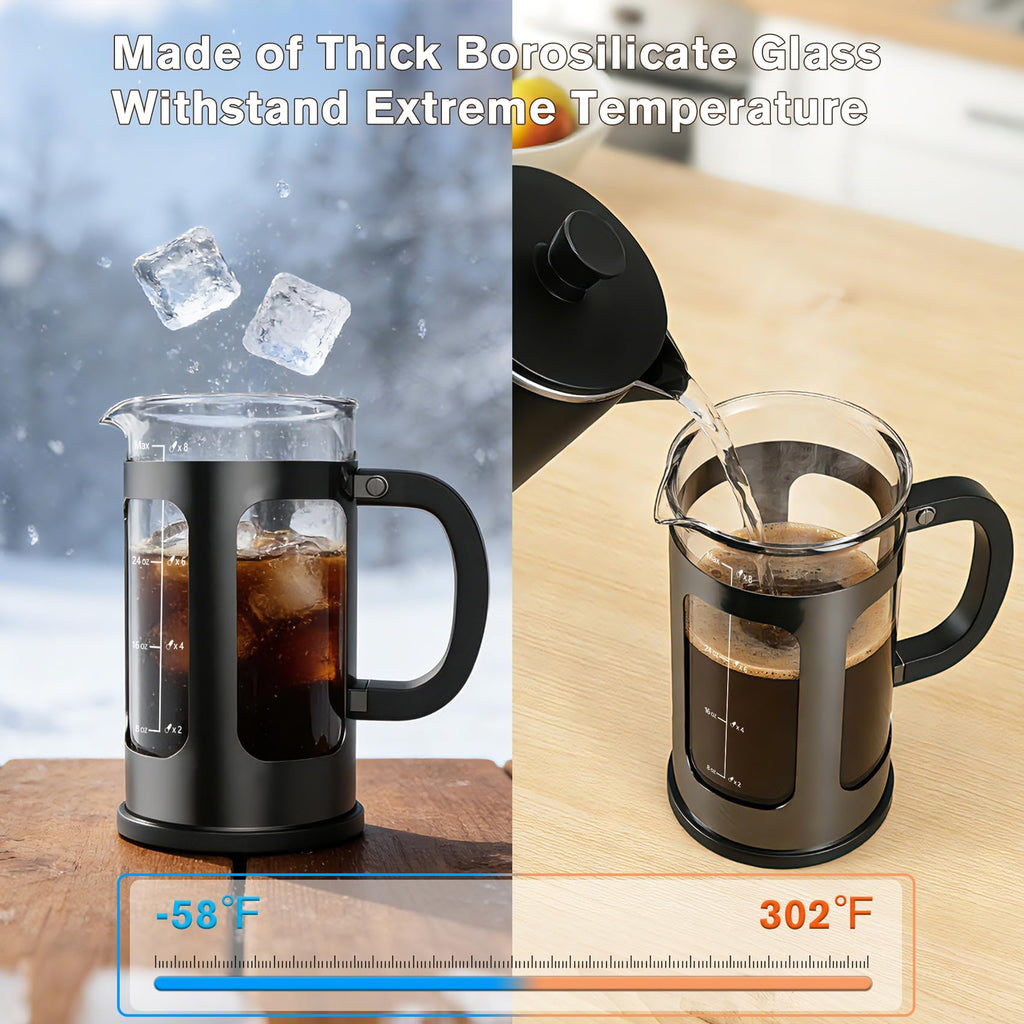 34oz Heat Resistant Glass Stainless Steel French Press Coffee Maker X60283