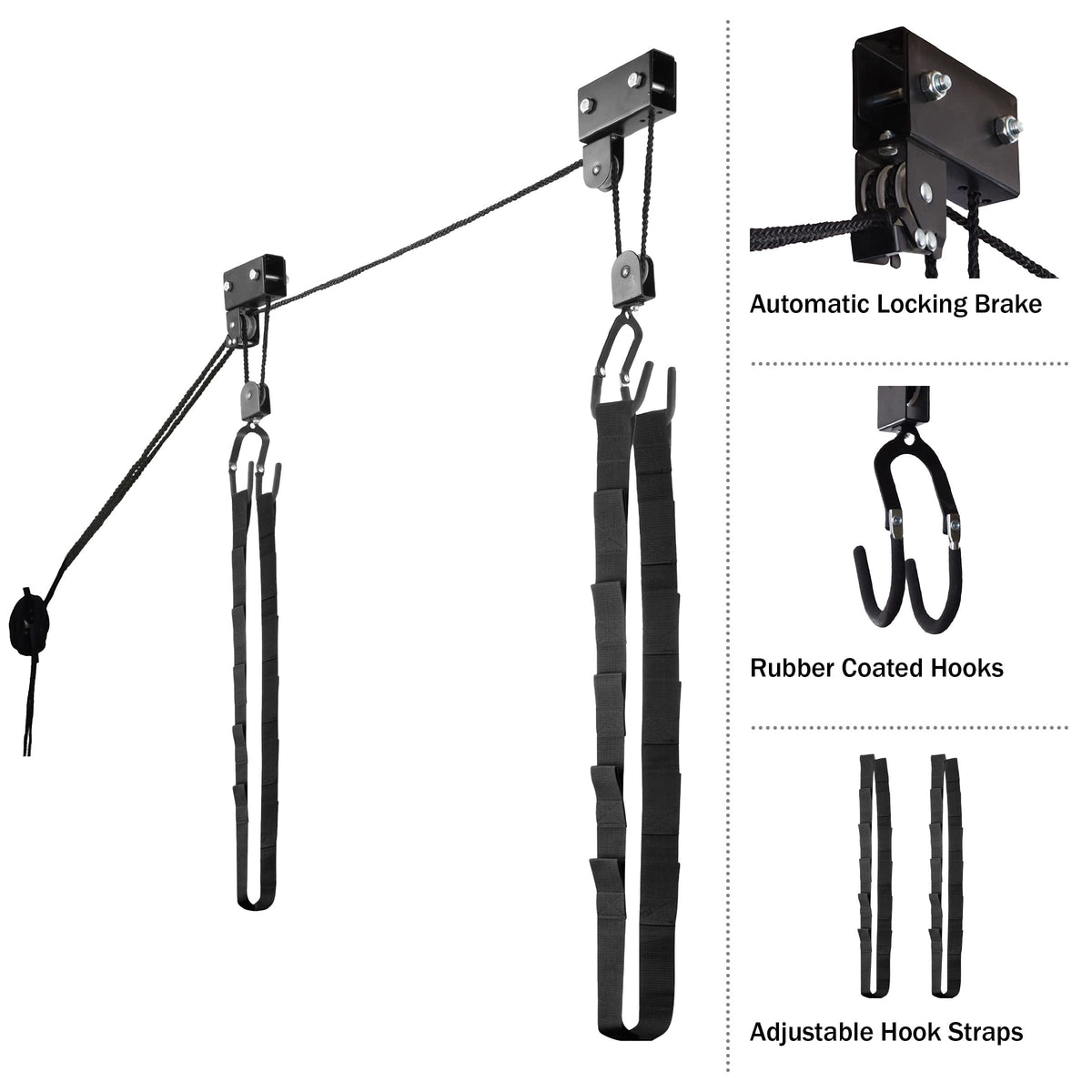 Kayak Hoist 2-Pack 125 lb Capacity Pulley System N7867