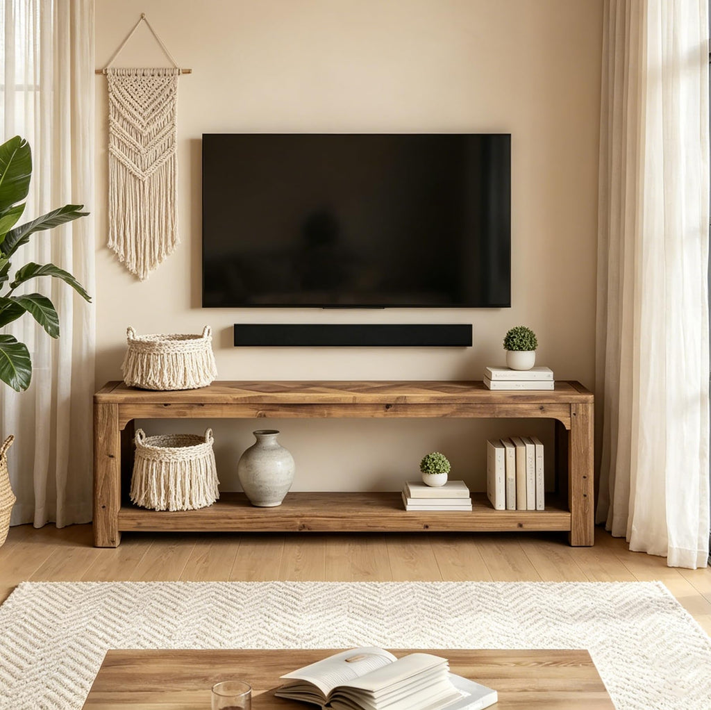 63" Solid Wood TV Stand S482