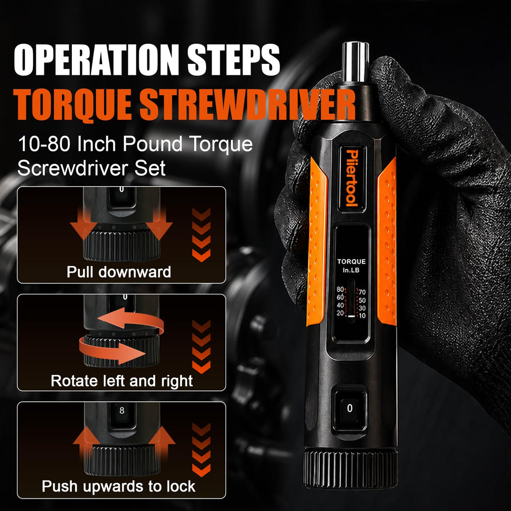 42Pcs Preset Torque Screwdriver Set 10-80 Inch Pound Z249719