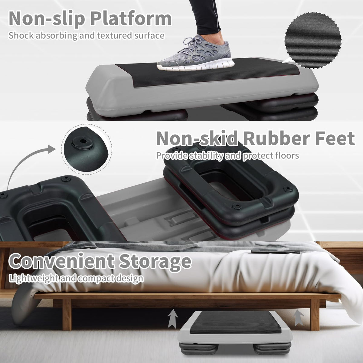 Adjustable Aerobic Stepper with 4 Risers P877